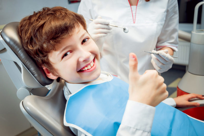 boy in a dental clinic